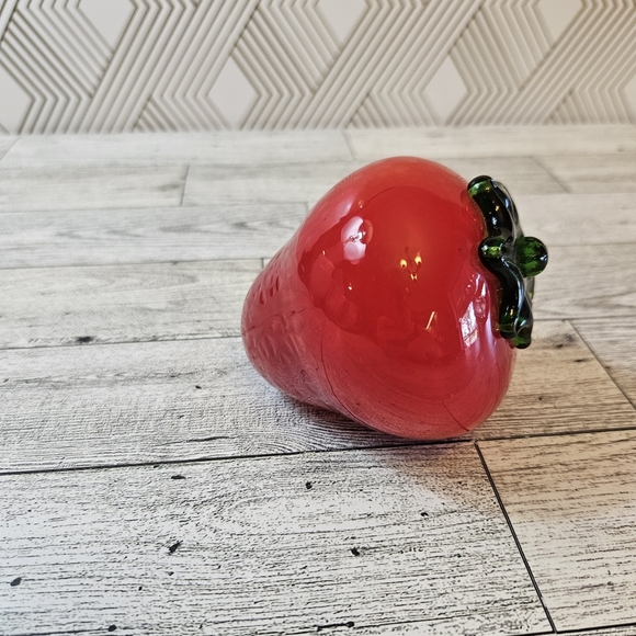 Murano Style Art Glass Strawberry Hand Blown Glass - Picture 2 of 6